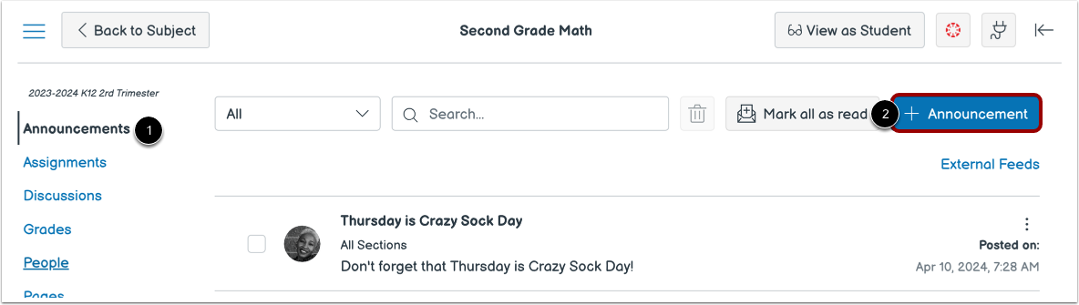 Replace Homeroom Announcement