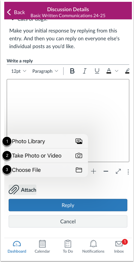 Select Attachment Type