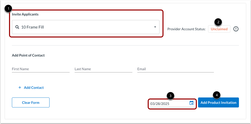 Invite Applicants Without Point of Contact