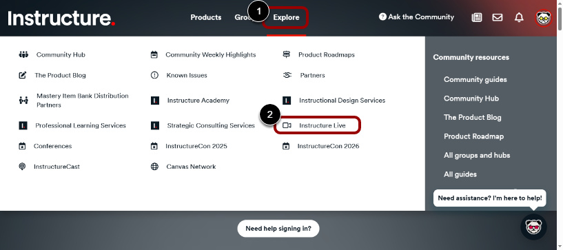 Open Instructure Live