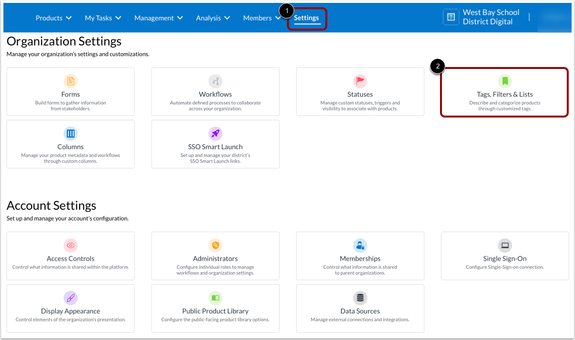 Open Tags, Filters & Lists