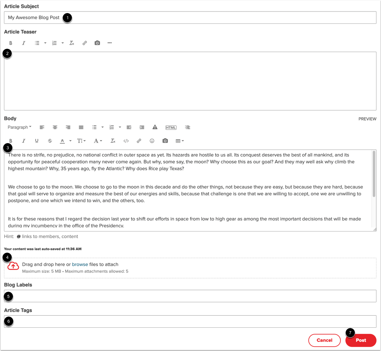Edit Blog Post Content