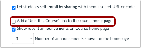Add Join the Course Link