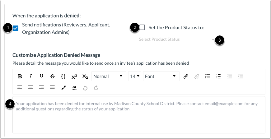 Define Behavior for Denied Application