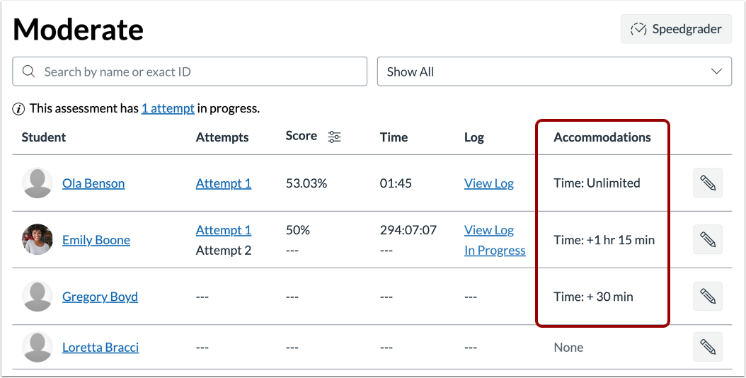 View Timer Adjustments