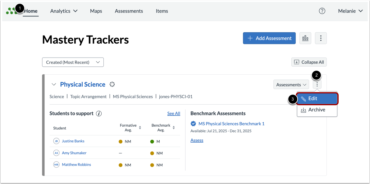 View Trackers page