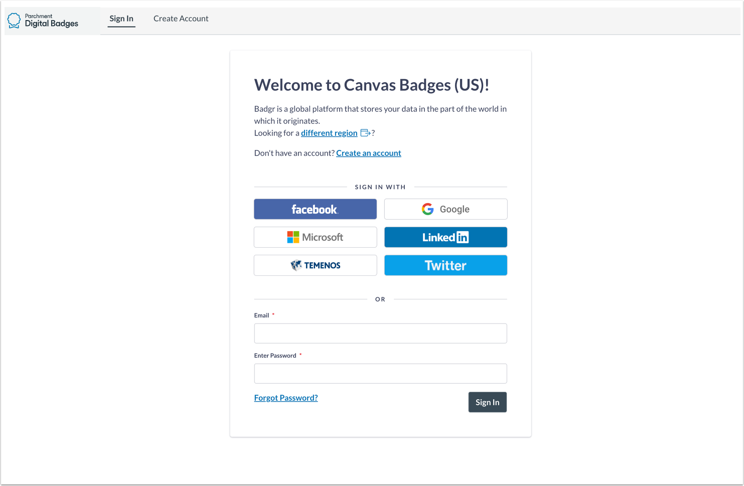 Sign into Canvas Credentials