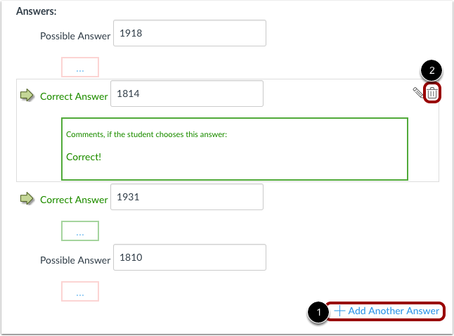 Add or Delete Answers