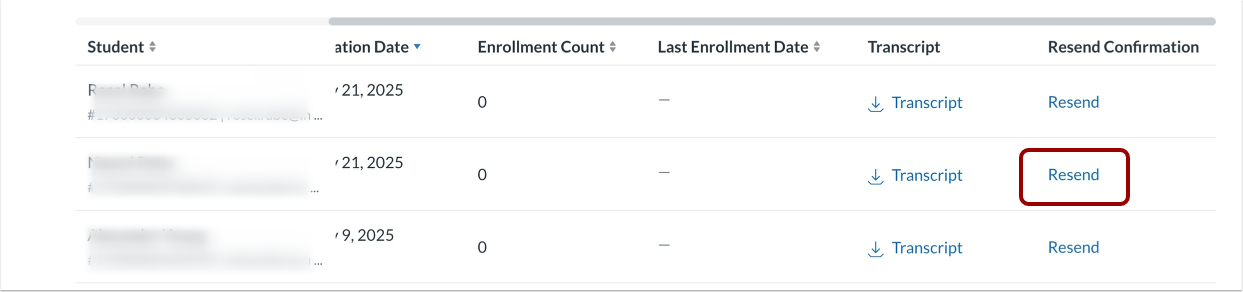 Resend Confirmation Email