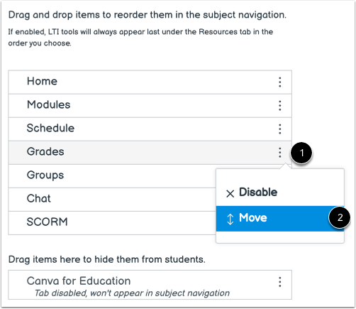 Move Navigation Links