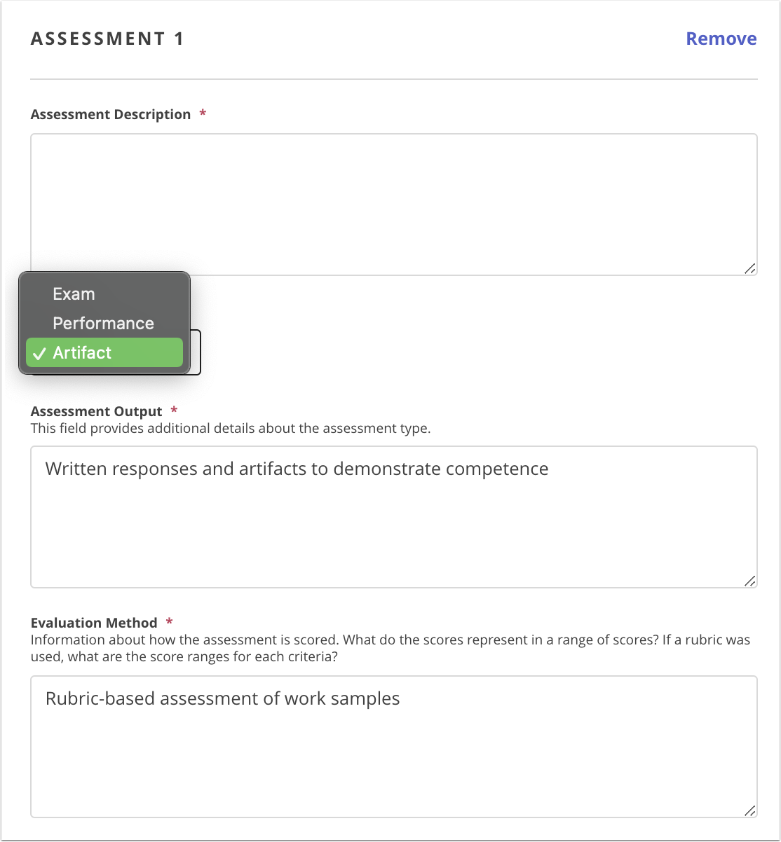 Creating an assessment extension