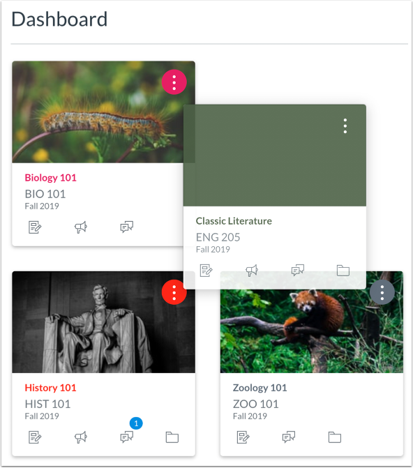Drag and Drop Course Cards