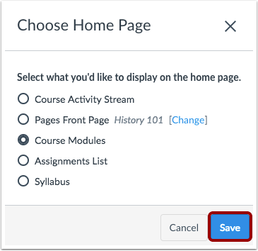 Save Home Page Layout