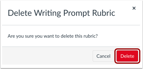 Confirm Delete Rubric