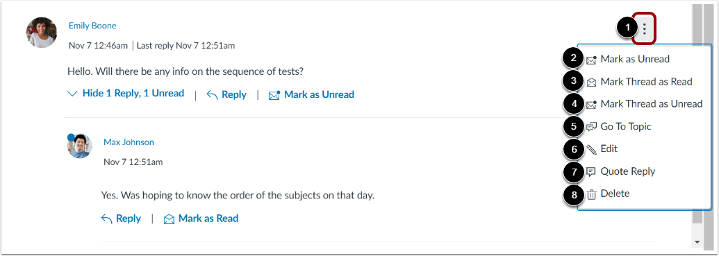 Manage Threaded Reply