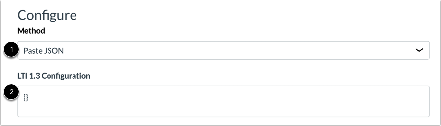 Enter LTI 1.3 Configuration