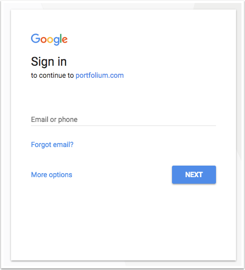Enter Google Credentials