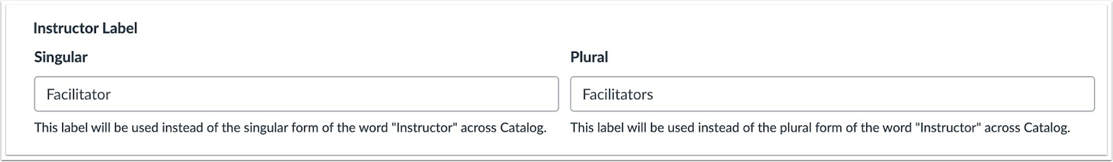 View Customized Instructor Label