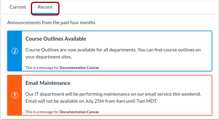 View Recent Announcements