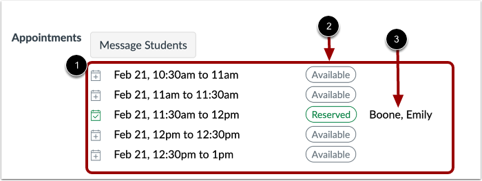 View Appointment Slots