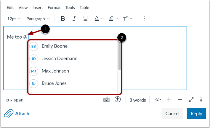 Mention User in Reply