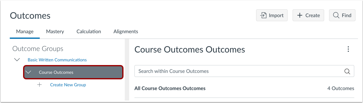 Select Outcome Group