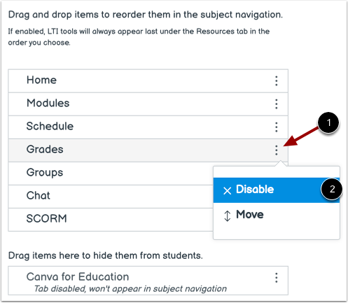 Hide Navigation Links