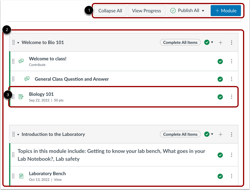 View Modules Index Page