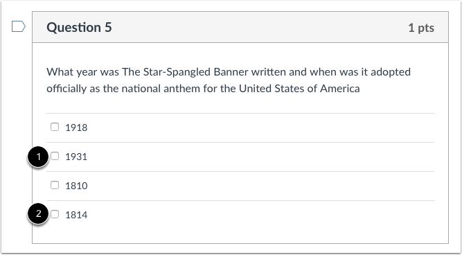 Multiple Answers Question