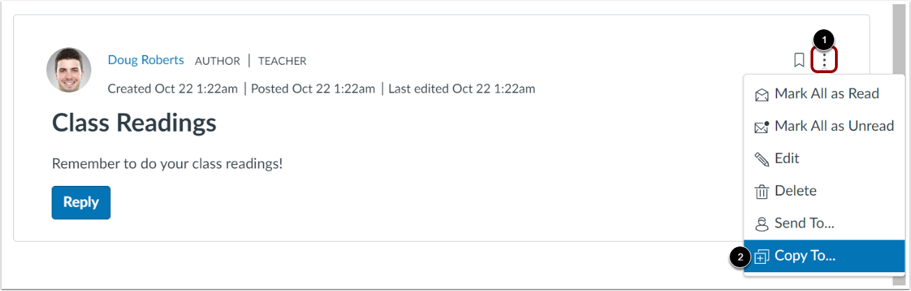 Open Announcement Options