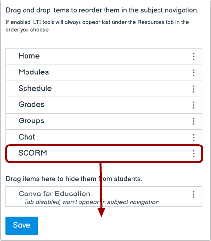 Drag and Drop Navigation Links