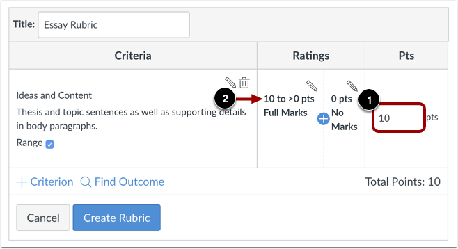 Edit Total Point Value