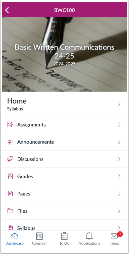 View Navigation Menu