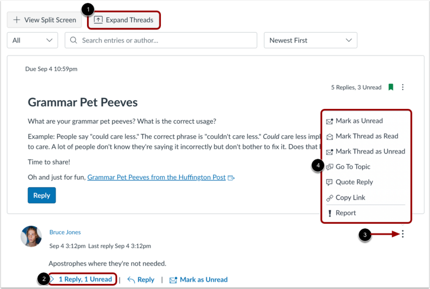 Forum Thread View How do I view a discussion thread as a student? - Instructure Community