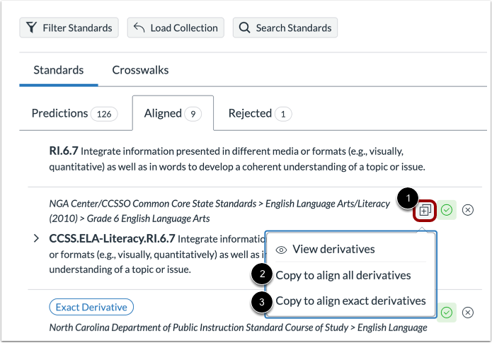 Align Derivative Standards