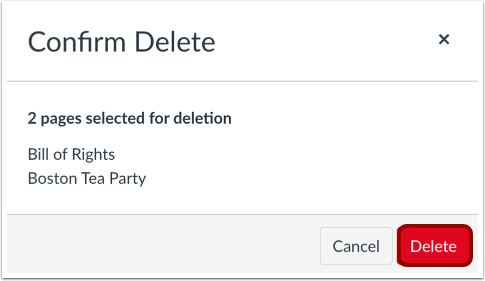 Confirm Deletion