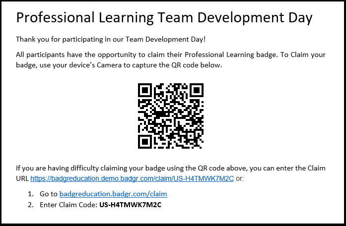 Creating a claim code