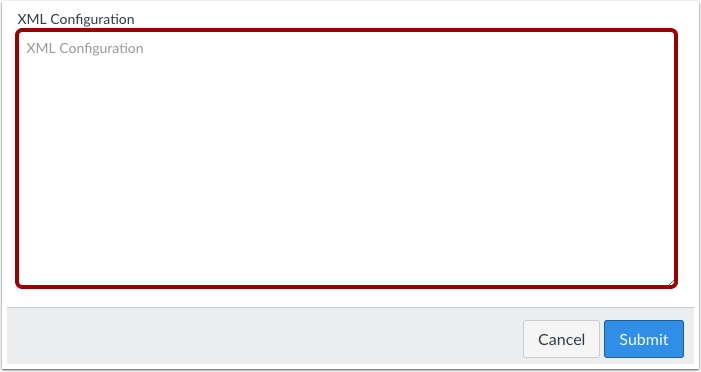 Enter Configuration XML