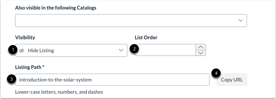 View Listing Path and List Order