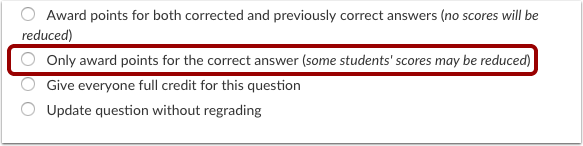 Award Points for Correct Answer