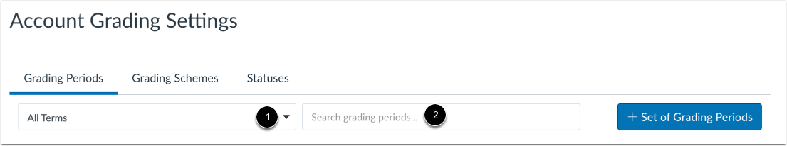 Filter Grading Period Sets