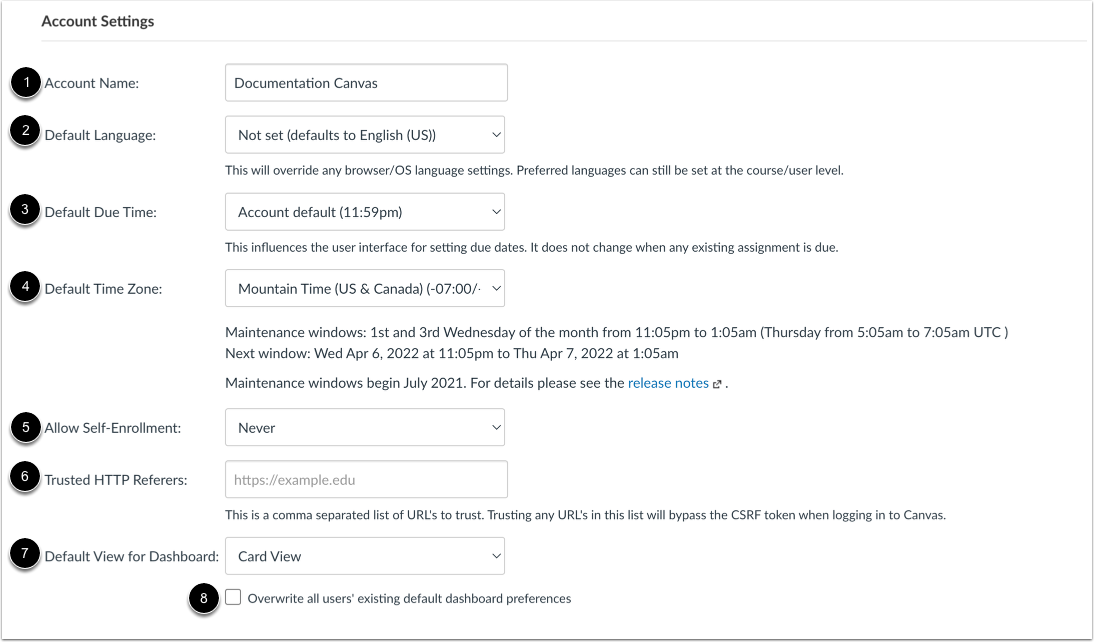 View Account Settings