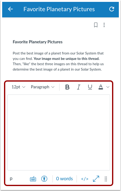 View Rich Content Editor in Discussions