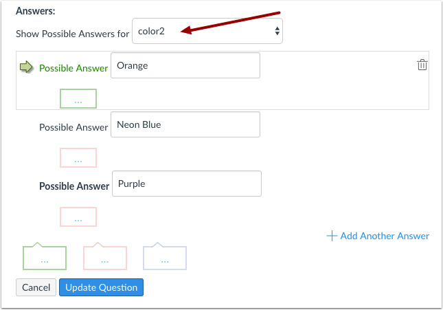 Enter Answer Responses for Additional Reference Words