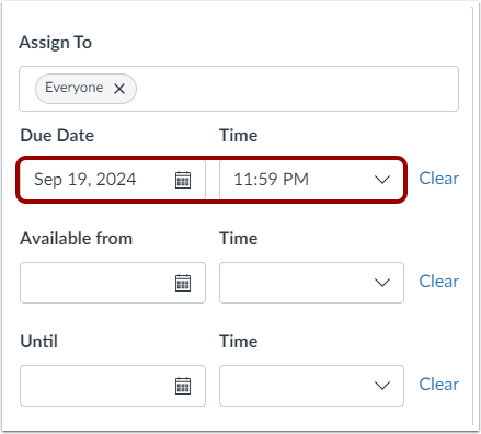 Create Open Assignment
