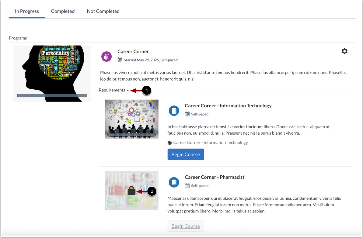 View Course Requirements