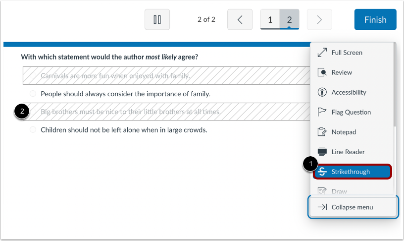 Strikethrough Answerse