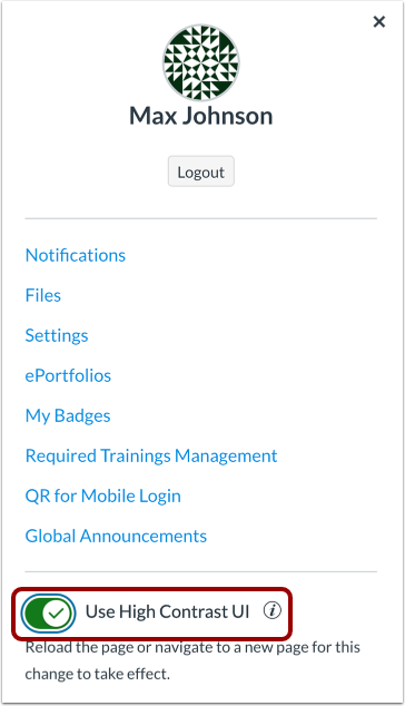 Enable High Contrast UI