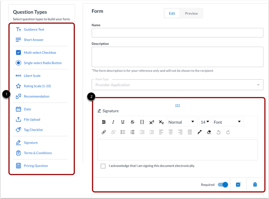 Ajouter des types de questions