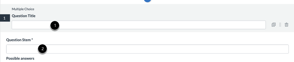 Add Question Title and Stem
